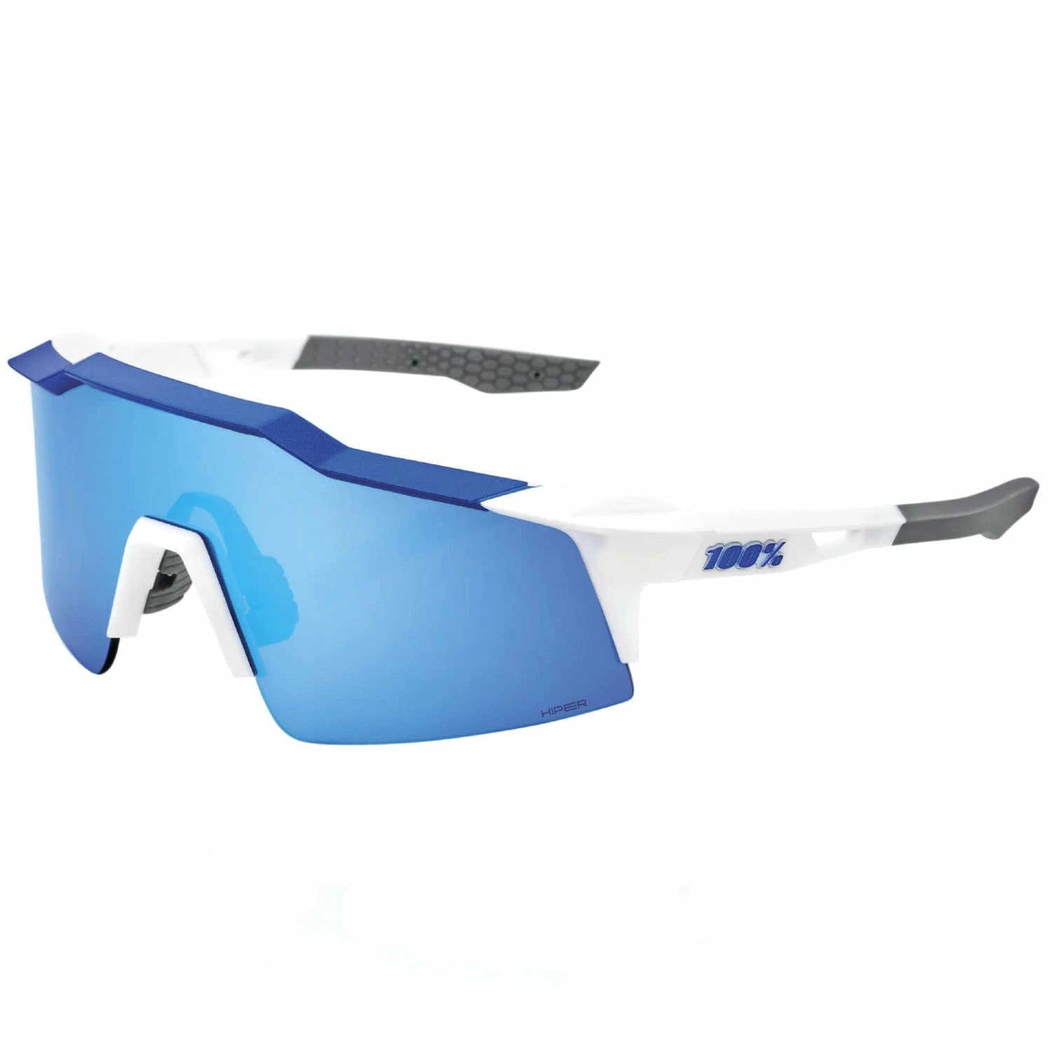100% Speedcraft SL Performance Vented Baseball Sport Sunglasses (Matte White/Metallic Blue-HiPER Blue Multilayer Mirror Lens) 3 100% Speedcraft SL Performance Vented Baseball Sport Sunglasses (Matte White/Metallic Blue-HiPER Blue Multilayer Mirror Lens)