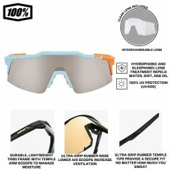 100% Speedcraft SL Performance Vented Baseball Sport Sunglasses (Soft Tact Two Tone-HiPER Silver Mirror Lens) -Jerseys Sales 100 60008 00011SoftTact2Tone SilverMirrorLensinfo