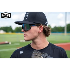 100% Speedcraft Sport Performance Baseball Sunglasses HD Interchangeable Lens (Black Holographic - HiPER Blue Multilayer Mirror Lens) -Jerseys Sales 100 Speedcraft Sunglasses 60007 00004 1