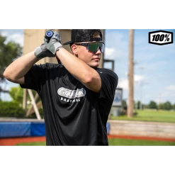 100% Speedcraft Sport Performance Baseball Sunglasses HD Interchangeable Lens (Black Holographic - HiPER Blue Multilayer Mirror Lens) -Jerseys Sales 100 Speedcraft Sunglasses 60007 00004 3