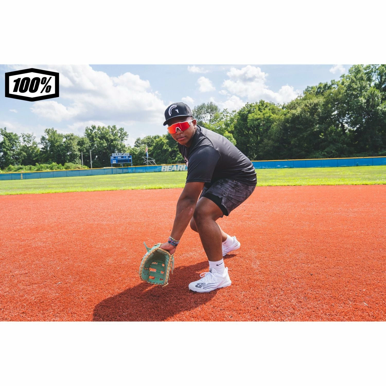 100% Speedcraft Sport Performance Baseball Sunglasses HD Interchangeable Lens (Soft Tact Off White - Red Multilayer Mirror Lens) 7 100% Speedcraft Sport Performance Baseball Sunglasses HD Interchangeable Lens (Soft Tact Off White - Red Multilayer Mirror Lens) - Image 6