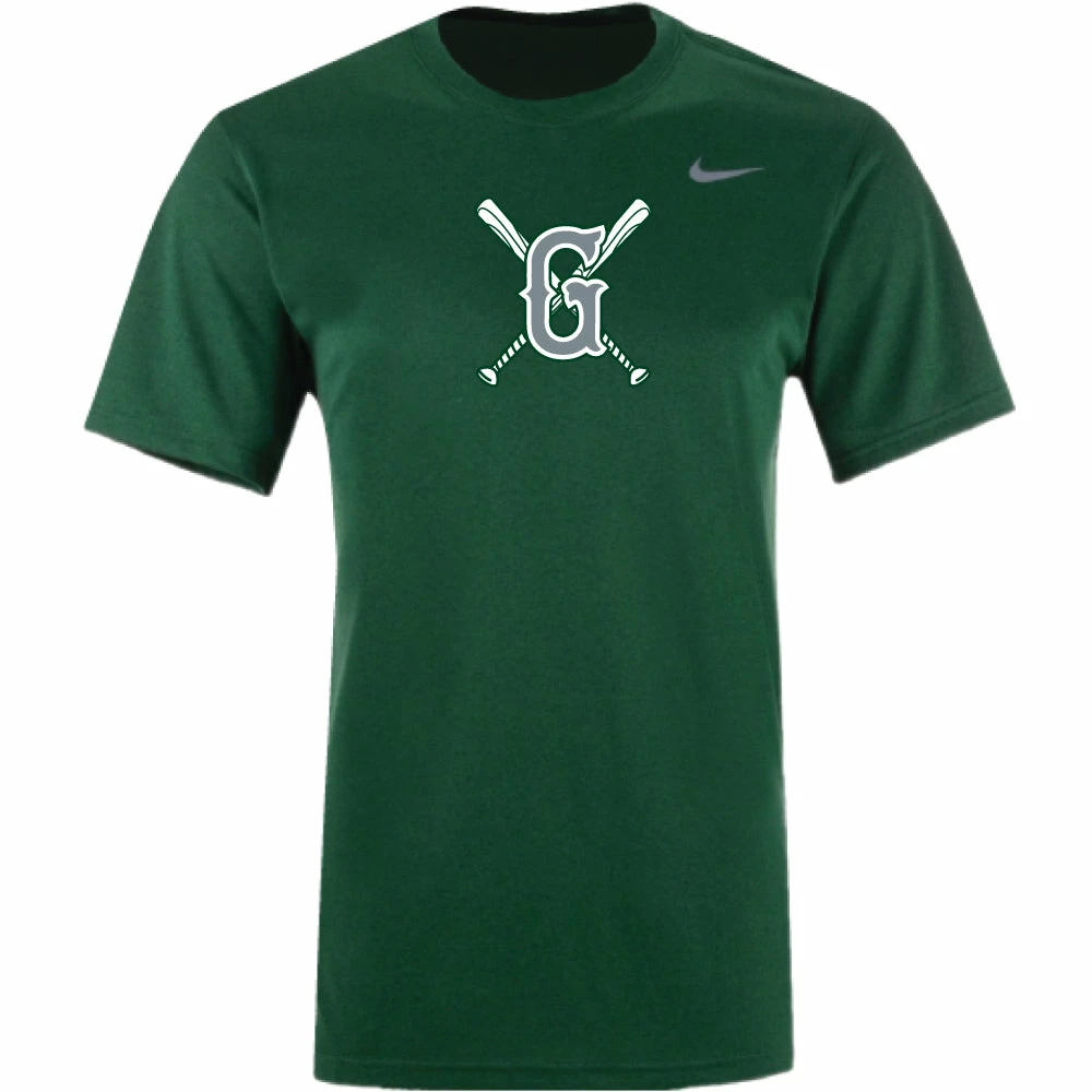 Greenville Drive Nike Drifit Green G Logo Tee With Cross Bats 2 Greenville Drive Nike Drifit Green G Logo Tee With Cross Bats