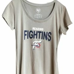 Reading Fightin Phils '47 Women's Grey Scoop Reading Fightins Short Sleeve