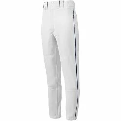 Mizuno Premier Piped Mens Baseball Pants (White/Navy)