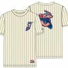 Jacksonville Jumbo Shrimp New Era Cream Pinstriped Retro Jersey Tee