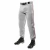Champro Triple Crown Classic W/ Braid Mens Baseball Pants (Gray/Scarlet)