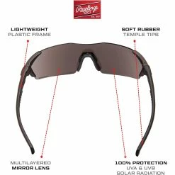 Rawlings 1801 Men's Adult Shield Baseball Sunglasses (Gunmetal/Smoke) -Jerseys Sales 61f0WenE hL. AC UL1500