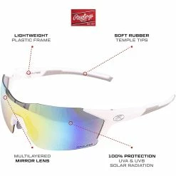 Rawlings 1801 Men's Adult Shield Baseball Sunglasses (White/Gray) -Jerseys Sales 71DQH2GYf0L. AC UL1500