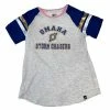 Omaha Storm Chasers Women's 47 Pink/Royal Fly Out Raglan Tee -Jerseys Sales Blue and Heather Grey OSC Baseball Tee