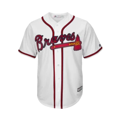 Youth Braves Majestic White Replica Player Jersey