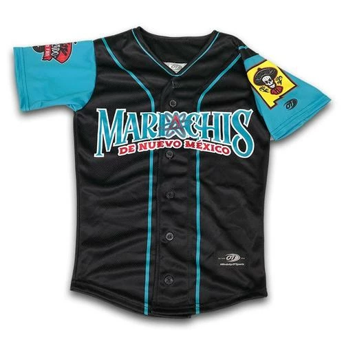 OT Sports Albuquerque Isotopes Jersey-Mariachis Black/Teal 3 OT Sports Albuquerque Isotopes Jersey-Mariachis Black/Teal