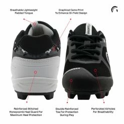 Guardian Baseball Guardian Blaze Boys Girls Little League Low Rubber Baseball Cleats (Black/Grey/White) 19 Guardian Baseball Guardian Blaze Boys Girls Little League Low Rubber Baseball Cleats (Black/Grey/White) -Jerseys Sales Guardian Baseball Blaze Low Kids Baseball Cleats Black White Pic2 3e009fa7 3363 4150 805d 776c88e6b289