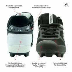 Guardian Baseball Guardian Blaze Hi Rubber Molded Baseball Cleats For Boys Girls (Black/Grey/White) -Jerseys Sales Guardian BlazeHi Boys BlkGryWht 2 87ae41be f536 42e3 bc86 86cfcd7ede2c