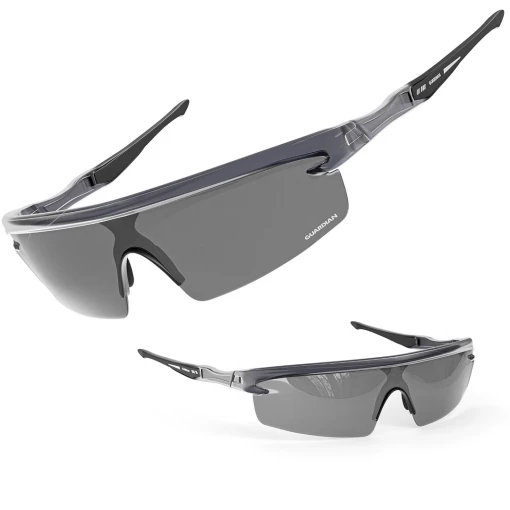 Guardian Baseball Reflector Pro Adult Shield Sunglasses - Comes With Protective Case And Lens Cloth - Adult Unisex - Sports Sunglasses (Grey/Grey) -Jerseys Sales Guardian Baseball Sunglasses ReflectorPro Grey Main