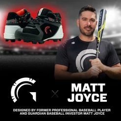 Guardian Baseball Guardian Blaze Hi Rubber Molded Baseball Cleats For Boys Girls (Black/Red/White) -Jerseys Sales Image A3