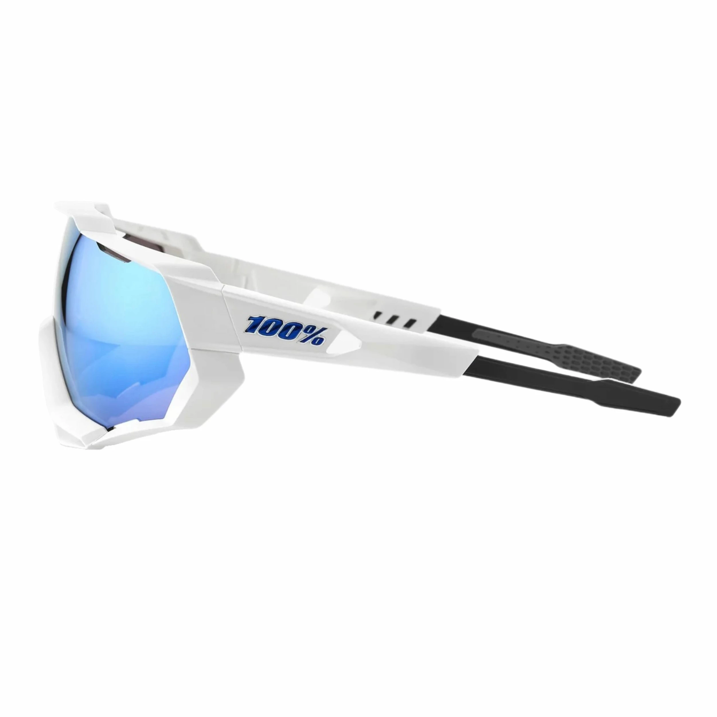 100% Speedtrap Xtreme Sports Performance Sunglasses W Interchangeable Lenses, Matte White - Hiper Blue Multilayer Mirror Lens 4 100% Speedtrap Xtreme Sports Performance Sunglasses W Interchangeable Lenses, Matte White - Hiper Blue Multilayer Mirror Lens - Image 2