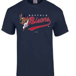 Vantage Buffalo Bisons Navy Retro 88 Script Logo Tee
