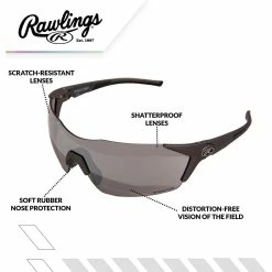 Rawlings 1801 Men's Adult Shield Baseball Sunglasses (Gunmetal/Smoke) -Jerseys Sales Rawlings 1801 Baseball Adult Sunglasses Gunmetal InfoGraphic