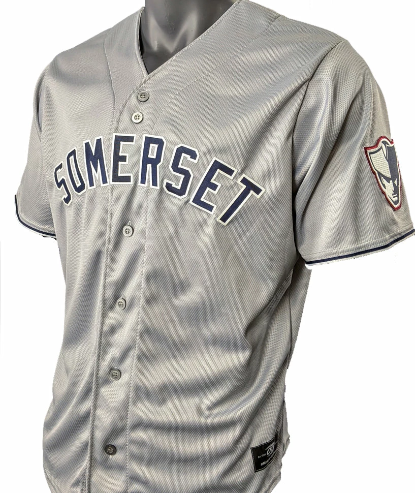 OT Sports Somerset Patriots Official Youth Road Gray Jersey Replica 3 OT Sports Somerset Patriots Official Youth Road Gray Jersey Replica