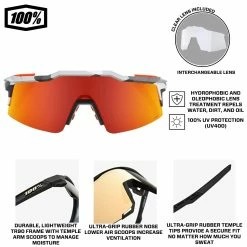 100% Speedcraft SL Performance Vented Baseball Sport Sunglasses (Soft Tact Grey Camo-HiPER Red Multilayer Mirror Lens) -Jerseys Sales SPEEDCRAFT SL 60008 00000 GreyCamo RedMultiMirrinfo