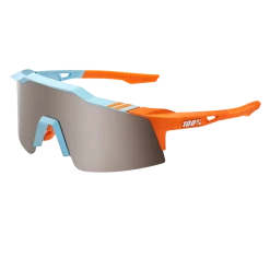 100% Speedcraft XS Performance Vented Baseball Sport Sunglasses (Soft Tact Two Tone - HiPER Silver Mirror Lens)