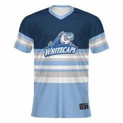 West Michigan Whitecaps Turbo V-Neck Striped Jersey
