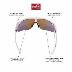 Guardian Baseball Rawlings Adult Sport Baseball Sunglasses Lightweight Stylish 100% UV Poly Lens (White/Blue) -Jerseys Sales b rawlings adult sport baseball sunglasses 10260973 whiteblue info