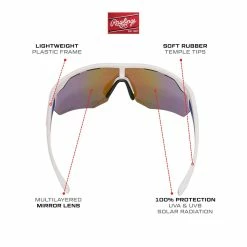 Guardian Baseball Rawlings Adult Sport Baseball Sunglasses Lightweight Stylish 100% UV Poly Lens (White/Rainbow) -Jerseys Sales b rawlings adultsport baseball sunglasses 10260972 whiterainbow info