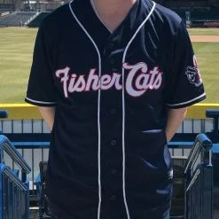 OT Sports New Hampshire Fisher Cats Navy Road Replica Jersey