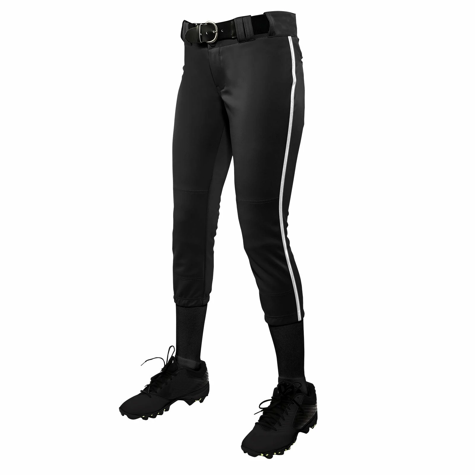 Champro Tournament Traditional Low Rise Girls Fastpitch Softball Pants W/ Braid (Black/White) 3 Champro Tournament Traditional Low Rise Girls Fastpitch Softball Pants W/ Braid (Black/White)