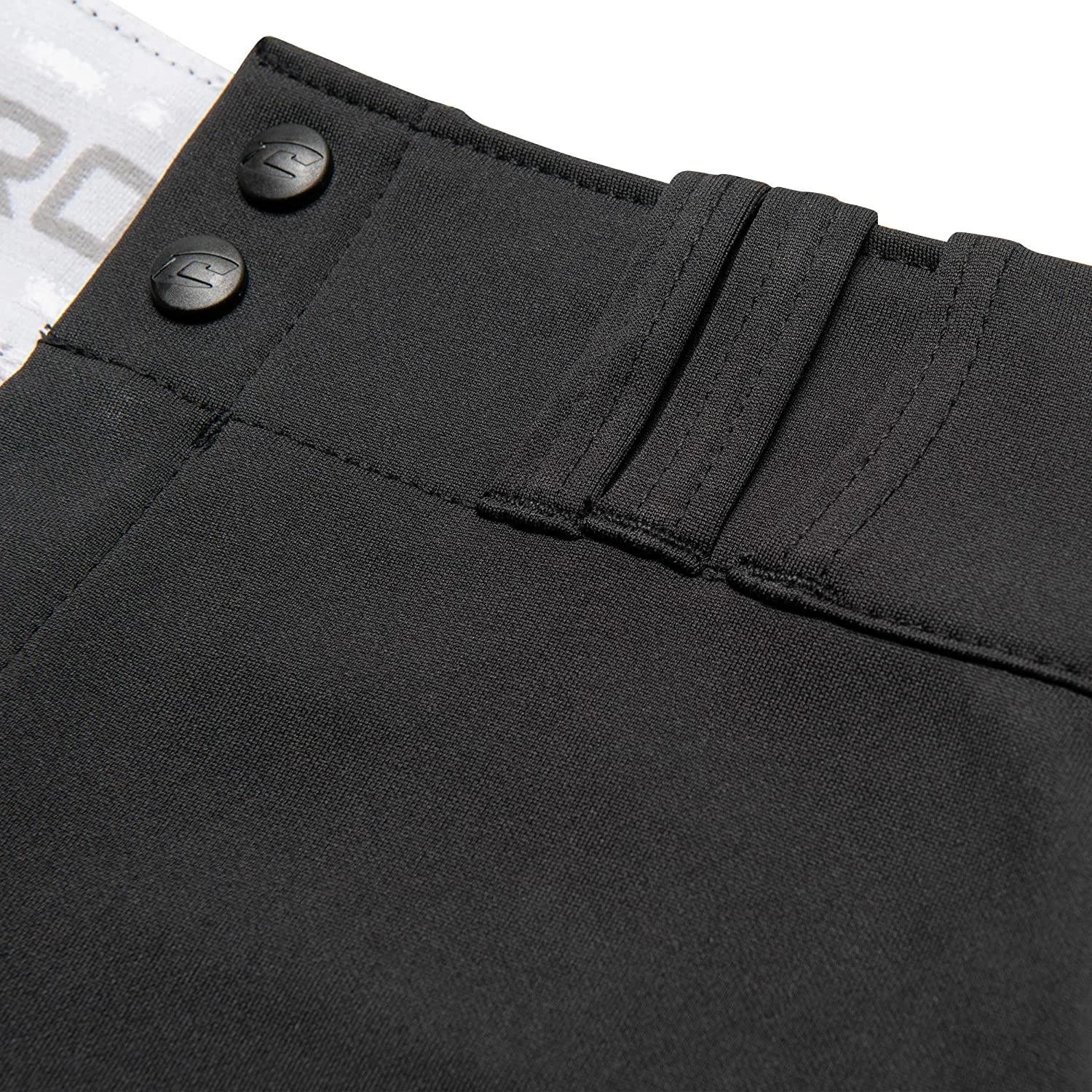 Champro Tournament Traditional Low Rise Girls Fastpitch Softball Pants W/ Braid (Black/White) 8 Champro Tournament Traditional Low Rise Girls Fastpitch Softball Pants W/ Braid (Black/White) - Image 6