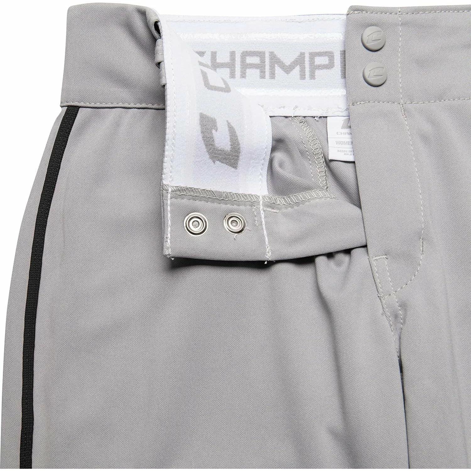 Champro Tournament Traditional Low Rise Girls Fastpitch Softball Pants W/ Braid (Gray/Black) 9 Champro Tournament Traditional Low Rise Girls Fastpitch Softball Pants W/ Braid (Gray/Black) - Image 7