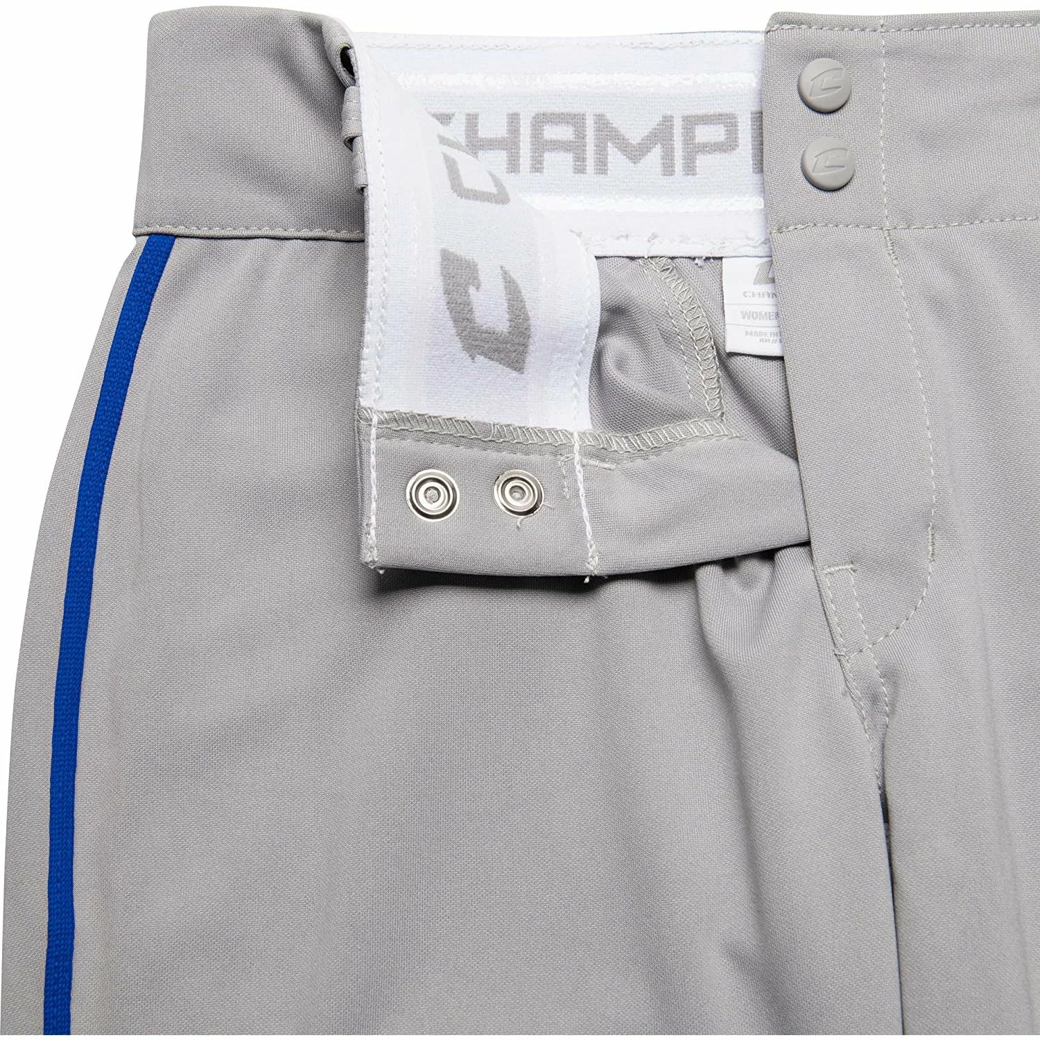 Champro Tournament Traditional Low Rise Girls Fastpitch Softball Pants W/ Braid (Gray/Royal) 9 Champro Tournament Traditional Low Rise Girls Fastpitch Softball Pants W/ Braid (Gray/Royal) - Image 7