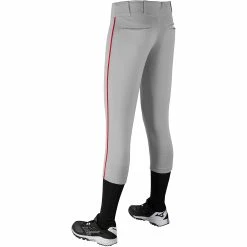 Champro Tournament Traditional Low Rise Womens Fastpitch Pants W/ Braid (Gray / Scarlet) -Jerseys Sales champro tournament lowrise pants grysc 3