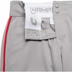 Champro Tournament Traditional Low Rise Womens Fastpitch Pants W/ Braid (Gray / Scarlet) -Jerseys Sales champro tournament lowrise pants grysc 7