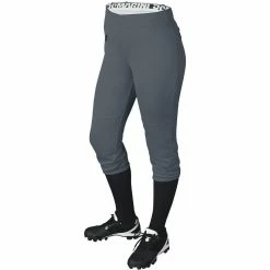 DeMarini Girls' Youth Sleek Pull-Up Yoga Style Softball Pants Fastpitch (Charcoal)