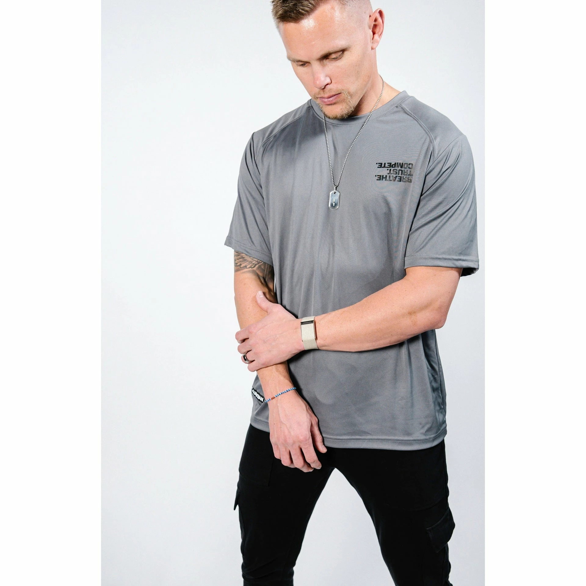 Guardian Baseball Brandon Guyer Mindset Performance Line Breathe Trust Compete, Breathable Workout Shirt (Charcoal) 5 Guardian Baseball Brandon Guyer Mindset Performance Line Breathe Trust Compete, Breathable Workout Shirt (Charcoal) - Image 3