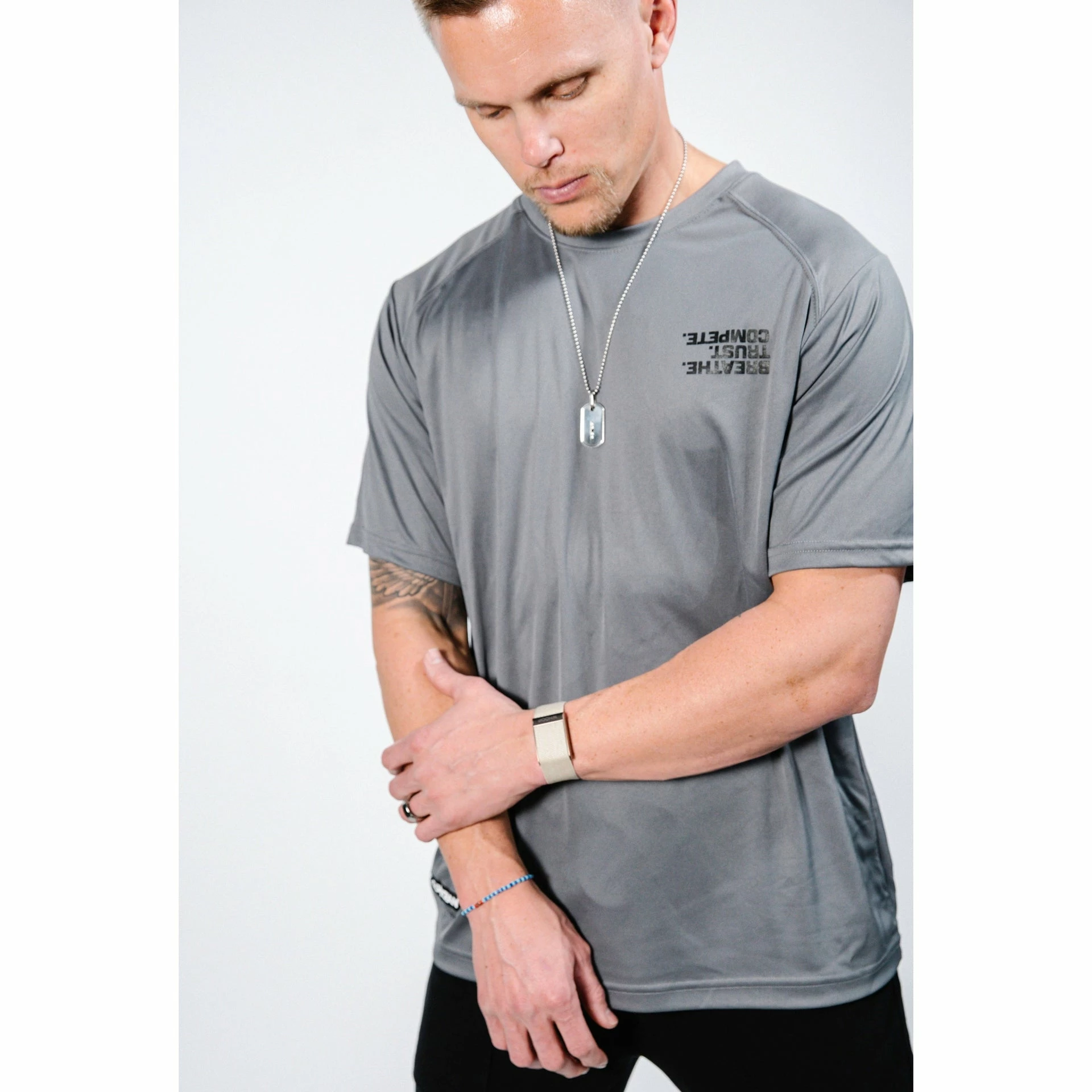 Guardian Baseball Brandon Guyer Mindset Performance Line Breathe Trust Compete, Breathable Workout Shirt (Charcoal) 6 Guardian Baseball Brandon Guyer Mindset Performance Line Breathe Trust Compete, Breathable Workout Shirt (Charcoal) - Image 4