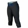 Easton Pro Fastpitch Women's Softball Piped Belt Loops Pants (Black/Royal)