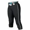 Easton Pro Fastpitch Women's Softball Piped Belt Loops Pants (Black/White) -Jerseys Sales easton a164148 propant bk wh 1