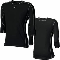 EvoShield Pro Team Baseball Adult Men's Mid Sleeve Workout Tee Shirt (Black) -Jerseys Sales evoshield pro team black