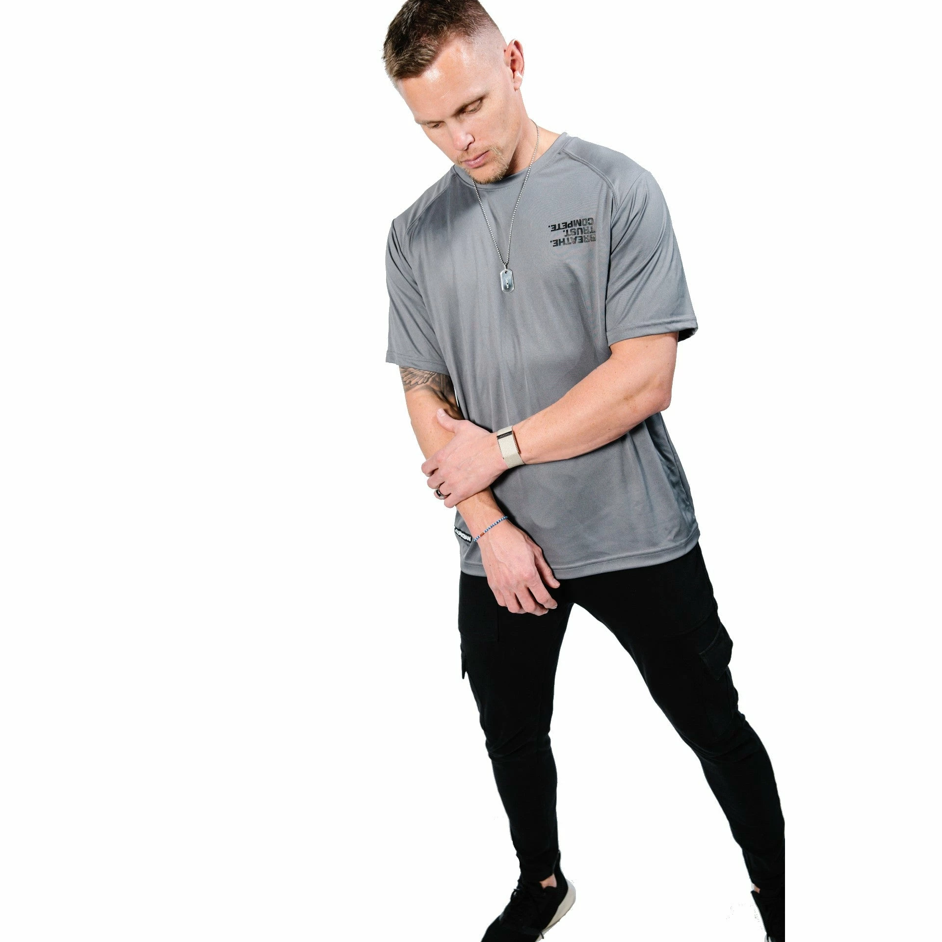 Guardian Baseball Brandon Guyer Mindset Performance Line Breathe Trust Compete, Breathable Workout Shirt (Charcoal) 4 Guardian Baseball Brandon Guyer Mindset Performance Line Breathe Trust Compete, Breathable Workout Shirt (Charcoal) - Image 2