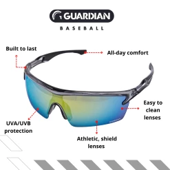 Guardian Baseball Reflector Pro Adult Shield Sunglasses - Comes With Protective Case And Lens Cloth - Adult Unisex - Sports Sunglasses (Grey/Clear Blue) -Jerseys Sales gb sungth7065 adult greyclearblue 1 d6480ec7 f50e 4fc5 a0df 20b8cf17af8a