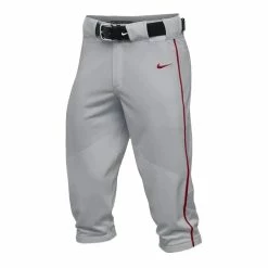 Nike Team Vapor Pro High Piped Men's Baseball Pants (Grey/Red)