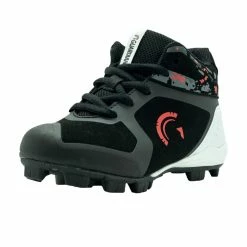 Guardian Baseball Guardian Blaze Hi Rubber Molded Baseball Cleats For Boys Girls (Black/Red/White)