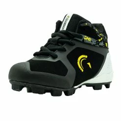Guardian Baseball Guardian Blaze Hi Rubber Molded Baseball Cleats For Boys Girls (Black/Volt)