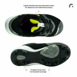 Guardian Baseball Guardian Blaze Hi Rubber Molded Baseball Cleats For Boys Girls (Black/Volt) -Jerseys Sales guardian baseball blaze high kids baseball cleats yellow pic3