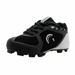 Guardian Baseball Guardian Blaze Boys Girls Little League Low Rubber Baseball Cleats (Black/Grey/White)