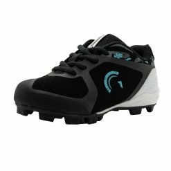 Guardian Baseball Guardian Blaze Boys Girls Little League Low Rubber Baseball Cleats (Black/Tiffany Mint)