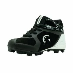 Guardian Baseball Guardian Blaze Hi Rubber Molded Baseball Cleats For Boys Girls (Black/Grey/White)